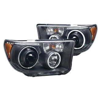 Anzo® - Driver and Passenger Side Black CCFL Halo Projector Headlights with Parking LEDs