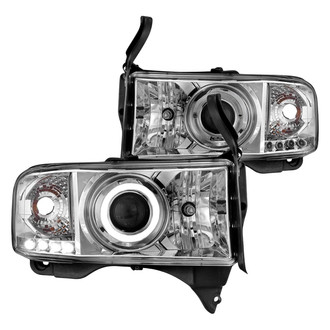 Anzo® - Driver and Passenger Side Chrome Halo Projector Headlights with Parking LEDs