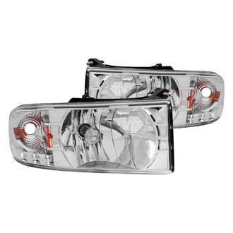 Anzo® - Driver and Passenger Side Chrome Euro Headlights with Parking LEDs