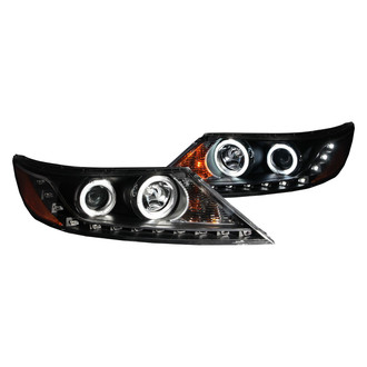 Anzo® - Driver and Passenger Side Black CCFL Halo Projector Headlights with Parking LEDs