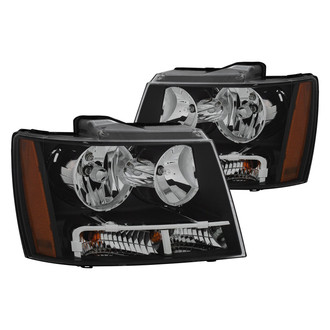 Anzo® - Driver and Passenger Side Black Euro Headlights