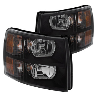 Anzo® - Driver and Passenger Side Black Euro Headlights