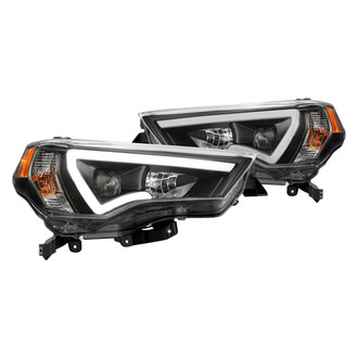 Anzo® - Plank Style Driver and Passenger Side Black LED DRL Bar Projector Headlights