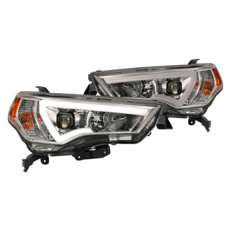 Anzo® - Plank Style Driver and Passenger Side Chrome LED DRL Bar Projector Headlights