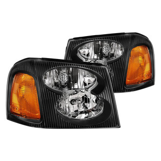 Anzo® - Driver and Passenger Side Black Euro Headlights