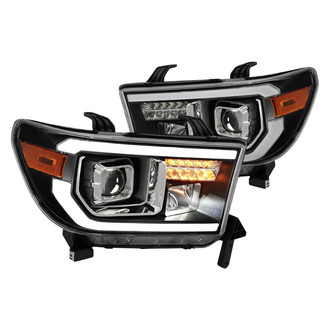 Anzo® - Plank Style Driver and Passenger Side Black U-Bar™ Projector LED Headlights
