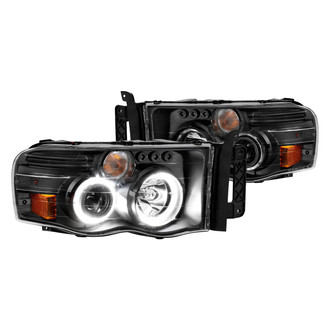 Anzo® - Driver and Passenger Side Black LED Dual Halo Projector Headlights