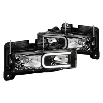 Anzo® - Driver and Passenger Side Chrome LED U-Bar™ Euro Headlights
