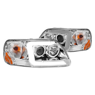 Anzo® - Driver and Passenger Side Chrome LED U-Bar™ Projector Headlights
