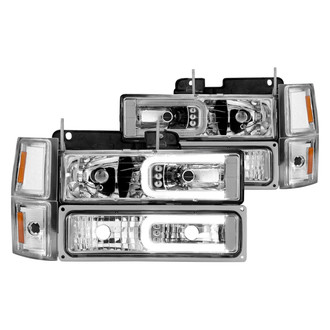 Anzo® - Driver and Passenger Side Chrome LED U-Bar™ Headlights