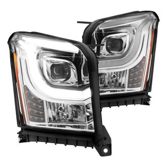 Anzo® - Driver and Passenger Side Chrome DRL Bar Projector Headlights with LED Turn Signal