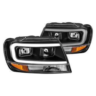 Anzo® - Plank Style Driver and Passenger Side Black LED U-Bar™ Headlights