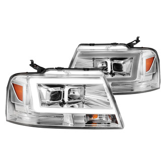 Anzo® - Driver and Passenger Side Chrome LED U-Bar™ Projector Headlights