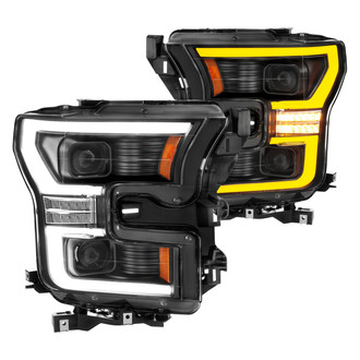Anzo® - Driver and Passenger Side Black Switchback U-Bar™ Projector LED Headlights