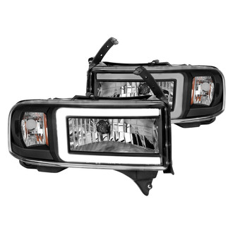 Anzo® - Plank Style Driver and Passenger Side Black LED U-Bar™ Headlights