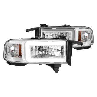 Anzo® - Plank Style Driver and Passenger Side Chrome LED U-Bar™ Headlights