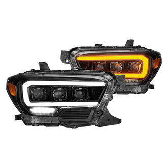 Anzo® - Driver and Passenger Side Black Sequential U-Bar™ Projector LED Headlights