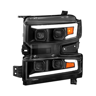 Anzo® - Driver Side Black Sequential DRL Bar Projector LED Headlight