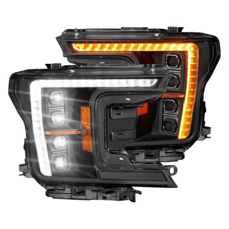 Anzo® - Z-Series Driver and Passenger Side Black DRL Bar Projector LED Headlights
