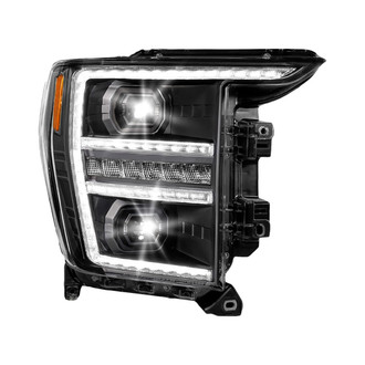 Anzo® - Passenger Side Black Light Tube Projector LED Headlight with DRL and Sequential Turn Signal