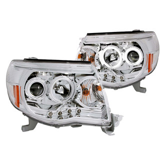 Anzo® - Driver and Passenger Side Chrome CCFL Halo Projector Headlights with Parking LEDs