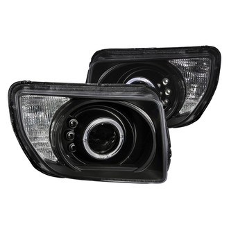 Anzo® - Driver and Passenger Side Black Halo Projector Headlights with Parking LEDs