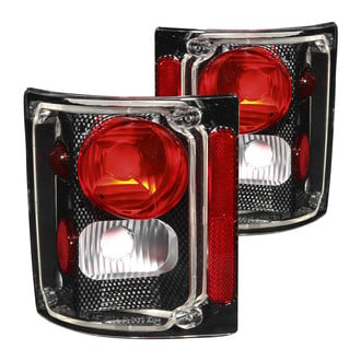 Anzo® - Driver and Passenger Side Carbon Fiber/Red Euro Tail Lights