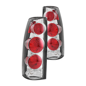 Anzo® - Driver and Passenger Side Chrome/Red 3D Style Euro Tail Lights