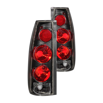 Anzo® - Driver and Passenger Side Black/Red 3D Style Euro Tail Lights