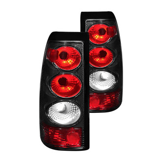 Anzo® - Driver and Passenger Side Carbon Fiber/Red Euro Tail Lights