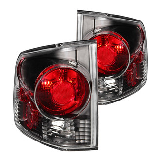 Anzo® - Driver and Passenger Side Black/Red 3D Style Euro Tail Lights