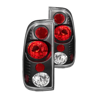 Anzo® - Driver and Passenger Side Black/Red G2 Euro Tail Lights