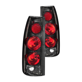 Anzo® - Driver and Passenger Side Black Red/Smoke 3D Style Euro Tail Lights