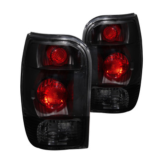 Anzo® - Driver and Passenger Side Black Red/Smoke Euro Tail Lights
