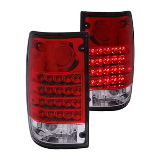 Anzo® - Driver and Passenger Side Chrome/Red LED Tail Lights