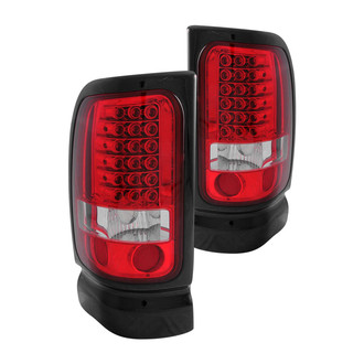 Anzo® - Driver and Passenger Side Chrome/Red LED Tail Lights