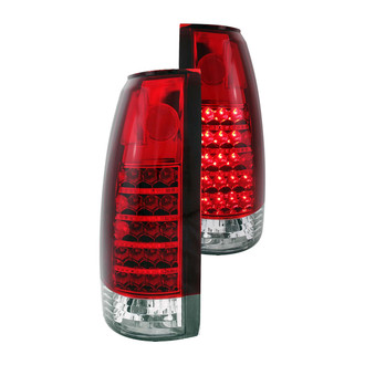 Anzo® - Driver and Passenger Side Chrome/Red LED Tail Lights