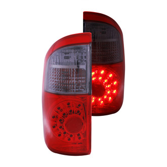 Anzo® - Driver and Passenger Side Chrome Red/Smoke LED Tail Lights