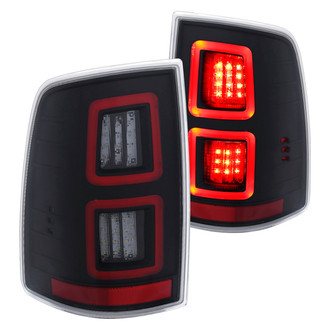 Anzo® - Driver and Passenger Side Black Fiber Optic LED Tail Lights