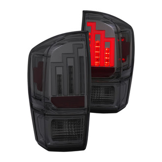 Anzo® - Driver and Passenger Side Black/Smoke Fiber Optic LED Tail Lights