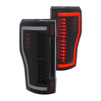 Anzo® - Driver and Passenger Side Black Fiber Optic LED Tail Lights