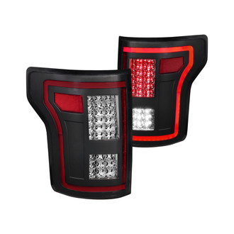 Anzo® - Driver and Passenger Side Black Sequential Fiber Optic LED Tail Lights
