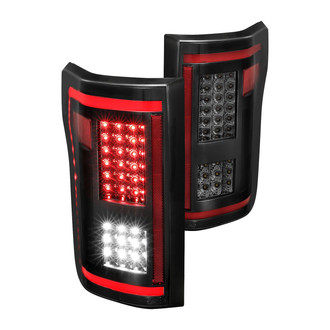 Anzo® - Driver and Passenger Side Black/Smoke Sequential Fiber Optic LED Tail Lights