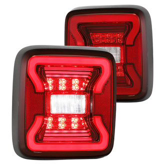 Anzo® - Driver and Passenger Side Chrome/Red Fiber Optic LED Tail Lights