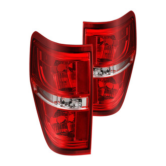 Anzo® - Driver and Passenger Side Black/Red Euro Tail Lights