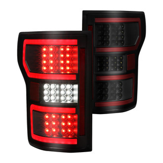 Anzo® - Driver and Passenger Side Black Sequential Fiber Optic LED Tail Lights