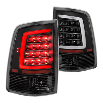 Anzo® - Driver and Passenger Side Black Plank Style Fiber Optic LED Tail Lights