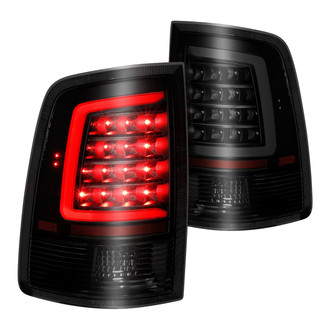 Anzo® - Driver and Passenger Side Black/Smoke Plank Style Fiber Optic LED Tail Lights
