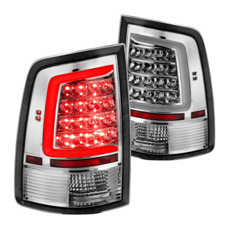 Anzo® - Driver and Passenger Side Chrome Plank Style Fiber Optic LED Tail Lights