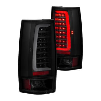 Anzo® - Driver and Passenger Side Black/Smoke Plank Style Fiber Optic LED Tail Lights